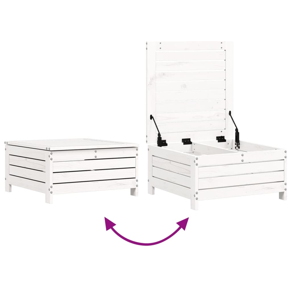 5-delige Loungeset massief grenenhout wit