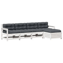 5-Delige Loungeset Met Kussens Massief Grenenhout Wit Wit grenenhout