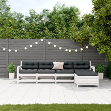5-Delige Loungeset Met Kussens Massief Grenenhout Wit Wit grenenhout