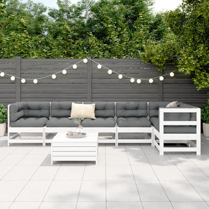 7-delige Loungeset massief grenenhout wit