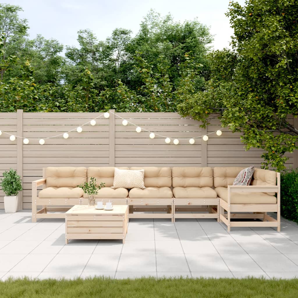 7-delige Loungeset massief grenenhout