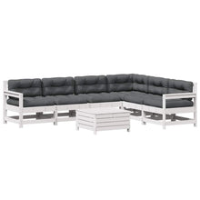 7-Delige Loungeset Met Kussens Massief Grenenhout Wit Wit grenenhout