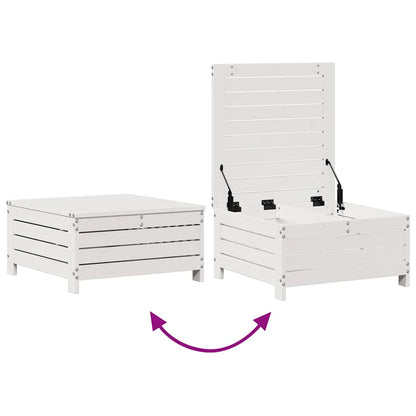 7-Delige Loungeset Met Kussens Massief Grenenhout Wit Wit grenenhout