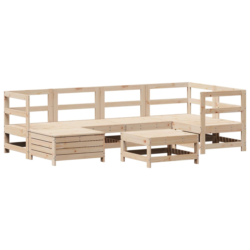 7-delige Loungeset massief grenenhout