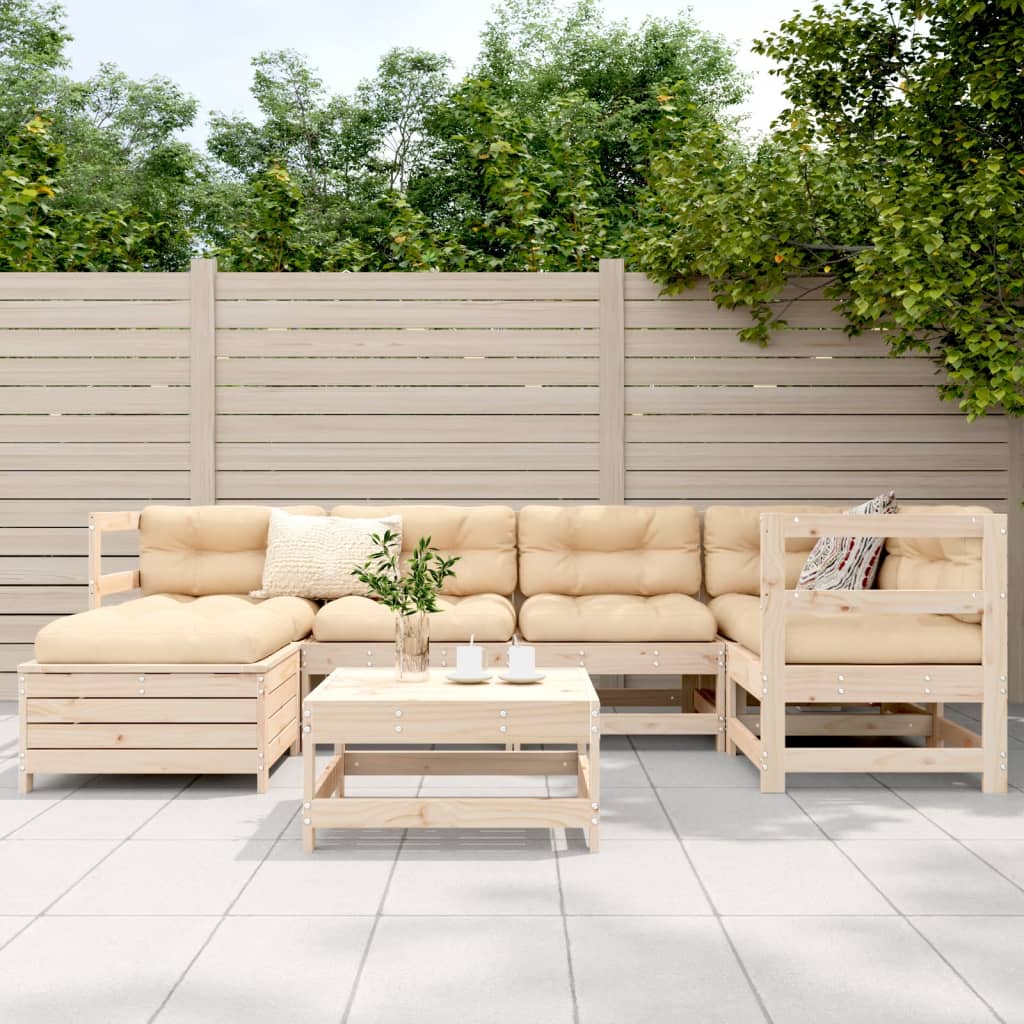 7-delige Loungeset massief grenenhout