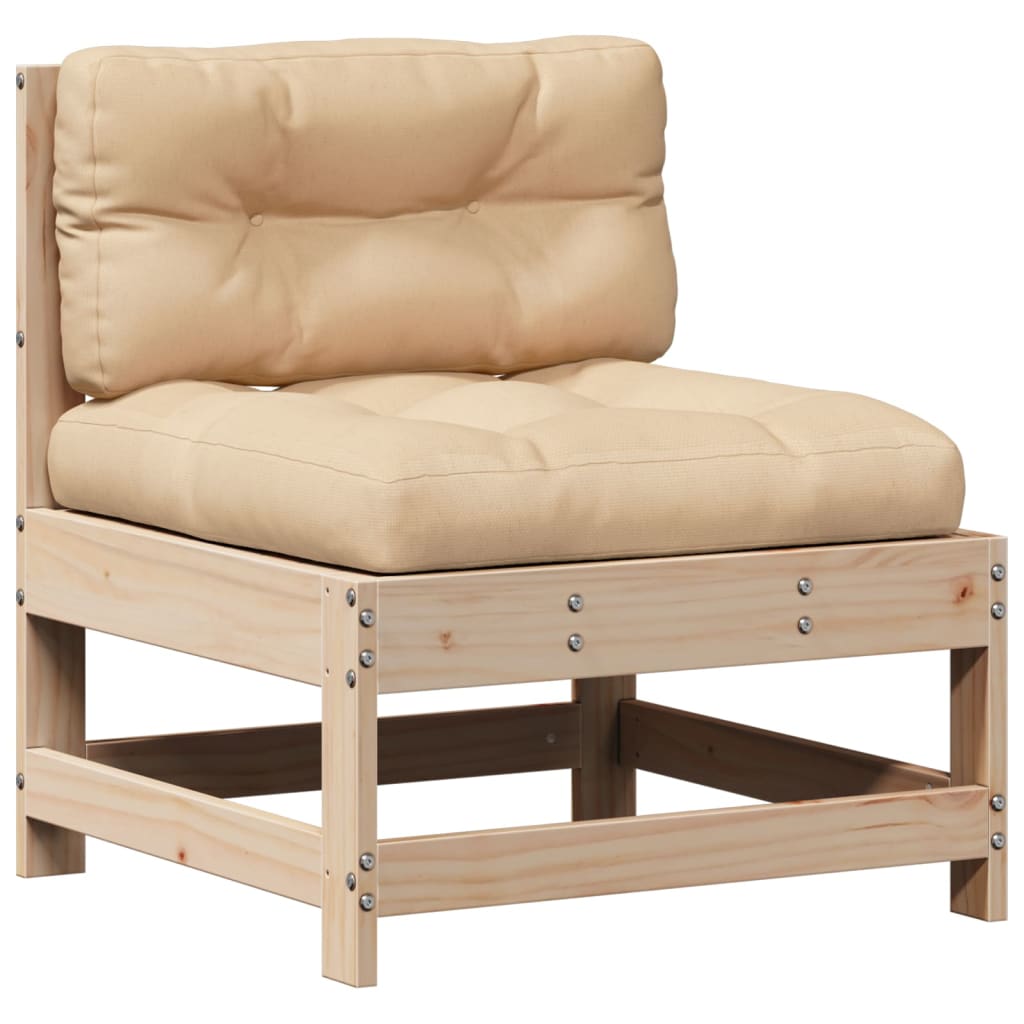 7-delige Loungeset met kussens massief grenenhout