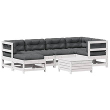 7-Delige Loungeset Met Kussens Massief Grenenhout Wit Wit grenenhout