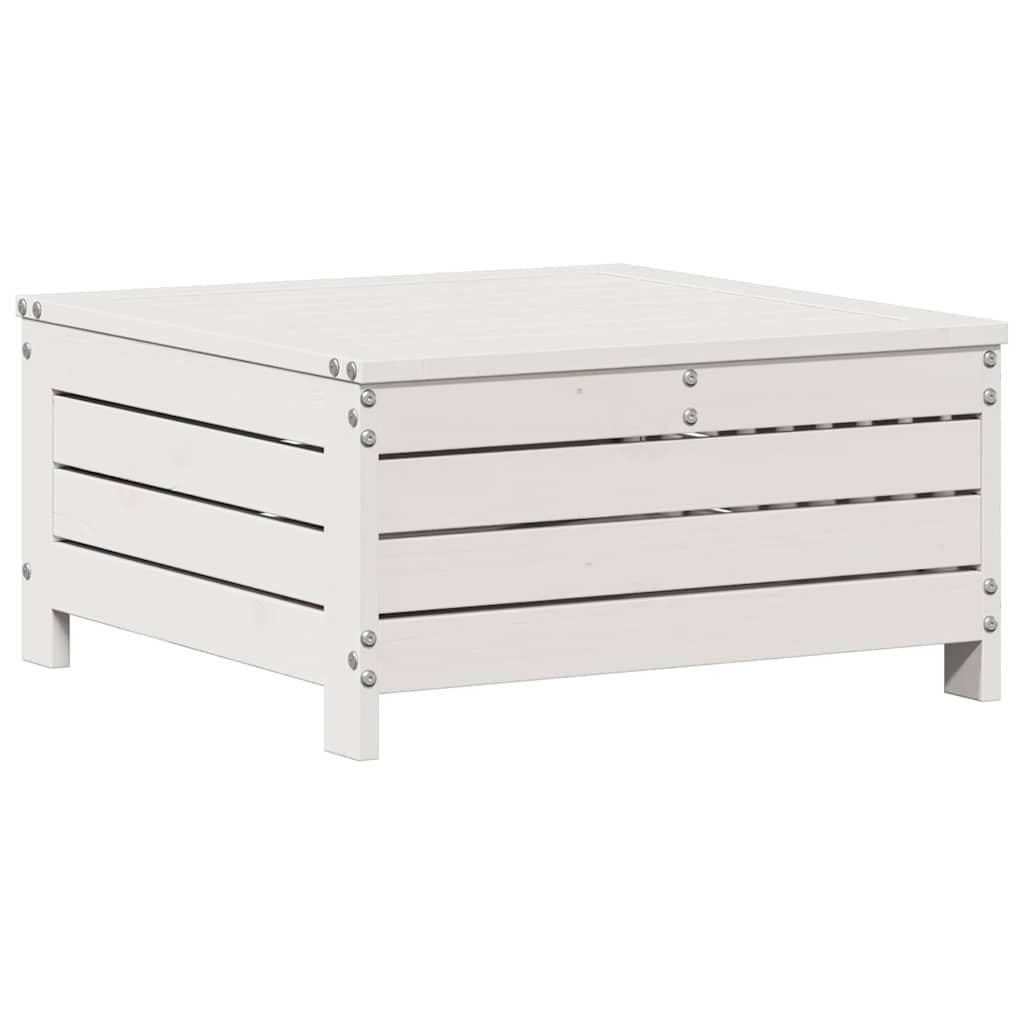 7-Delige Loungeset Met Kussens Massief Grenenhout Wit Wit grenenhout