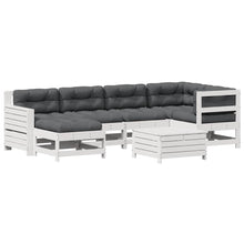 7-Delige Loungeset Met Kussens Massief Grenenhout Wit