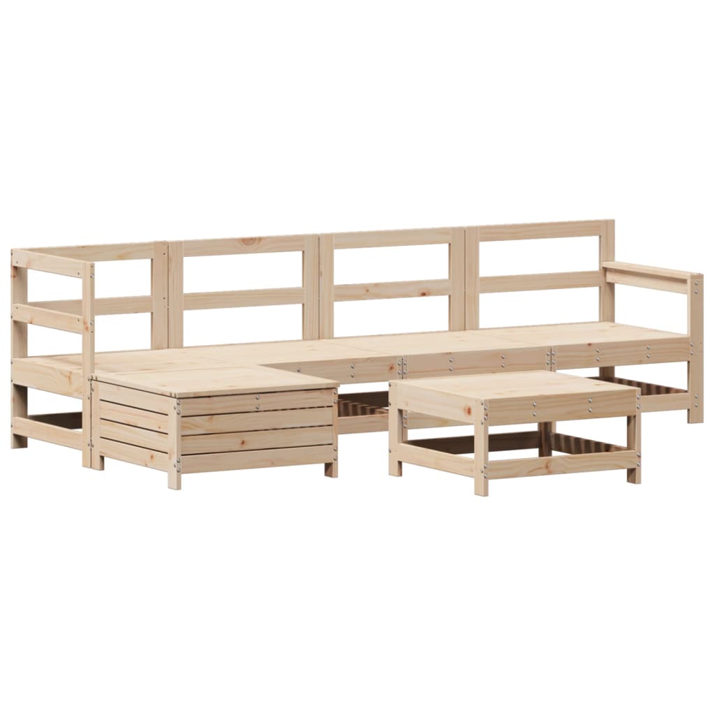 6-delige Loungeset massief grenenhout