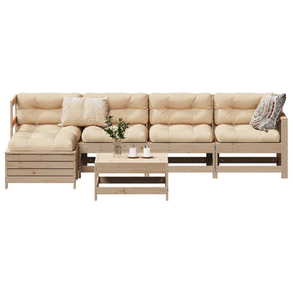 6-delige Loungeset massief grenenhout