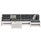 Loungeset 6-delig massief grenenhout wit