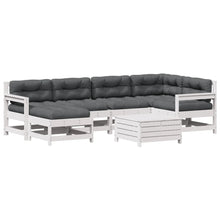 7-Delige Loungeset Met Kussens Massief Grenenhout Wit Wit grenenhout