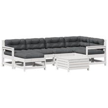 7-Delige Loungeset Met Kussens Massief Grenenhout Wit Wit grenenhout