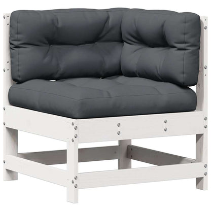 7-Delige Loungeset Met Kussens Massief Grenenhout Wit Wit grenenhout