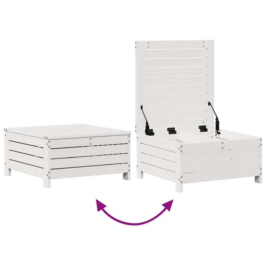 7-Delige Loungeset Met Kussens Massief Grenenhout Wit Wit grenenhout