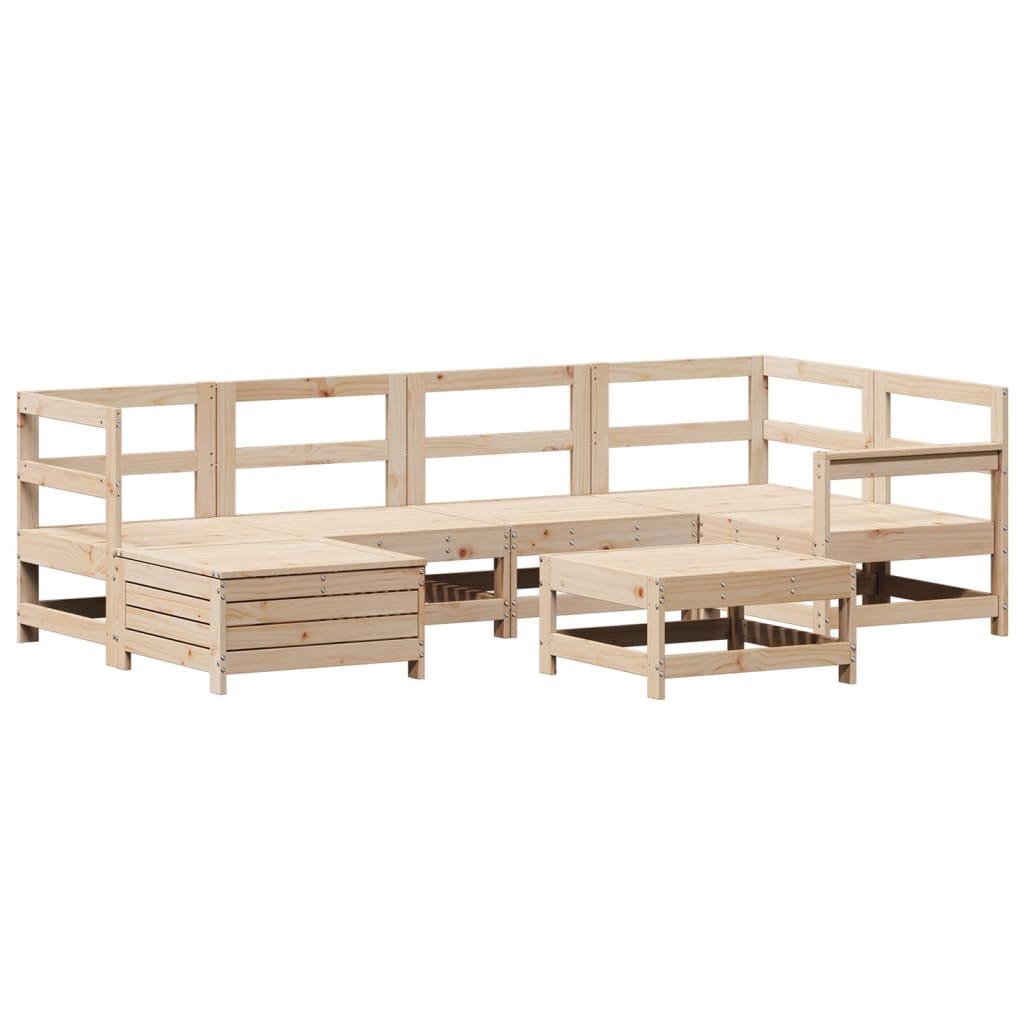7-delige Loungeset massief grenenhout