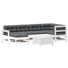7-Delige Loungeset Met Kussens Massief Grenenhout Wit