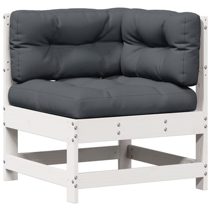 7-Delige Loungeset Met Kussens Massief Grenenhout Wit