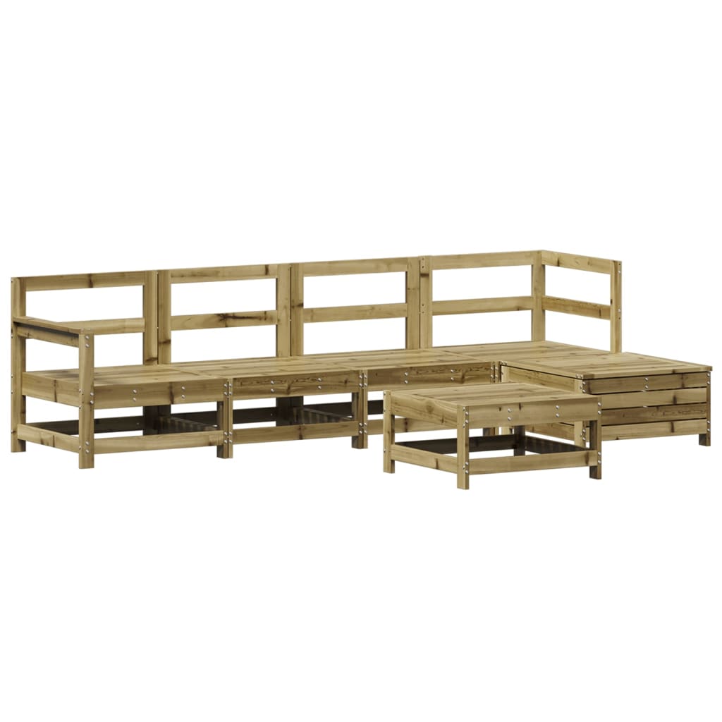 6-delige Loungeset geïmpregneerd grenenhout