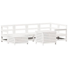 7-delige Loungeset massief grenenhout wit