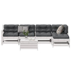 Loungeset 6-delig massief grenenhout wit