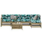 6-piece Lounge Set with Cushions, impregnated pine wood