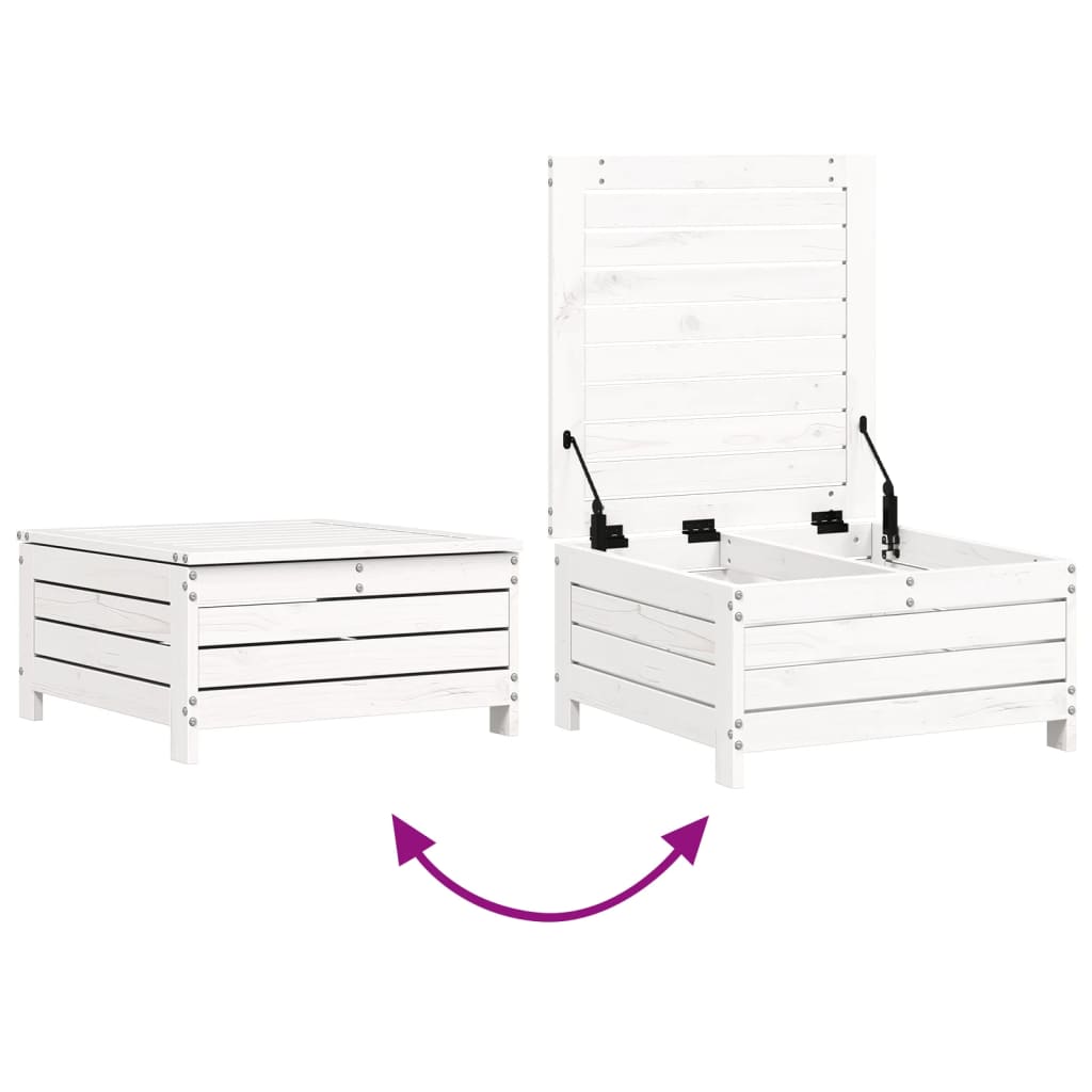7-delige Loungeset massief grenenhout wit
