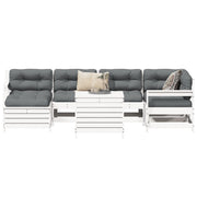 Loungeset 7-delig massief grenenhout wit