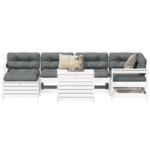 7-delige Loungeset massief grenenhout wit