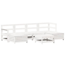 7-delige Loungeset massief grenenhout wit