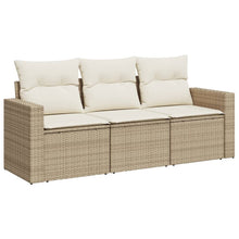 3-delige Loungeset met kussens poly rattan beige beige and cream Zonder tafel