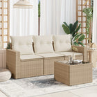 Loungeset 4-delig poly rattan beige