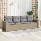 Loungeset 4-delig poly rattan beige