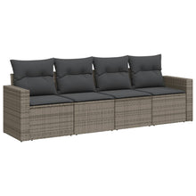 4-Delige Loungeset Met Kussens Poly Rattan Grijs