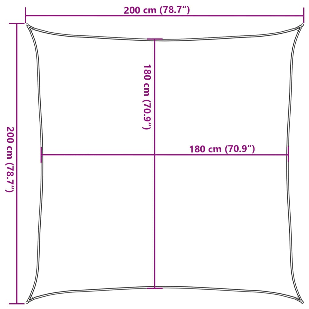 Zonnezeil 160 G/M² Vierkant Hdpe Lichtgrijs 2 x 2 m
