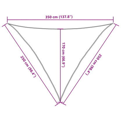 Zonnezeil 160 G/M² Driehoekig 2,5X2,5X3,5 M Hdpe Lichtgrijs 2.5 x 2.5 x 3.5 m