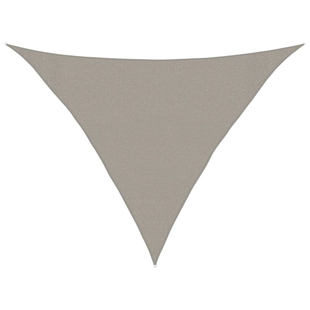 Zonnezeil 160 g/m² driehoekig 3x3x4,2 m HDPE lichtgrijs