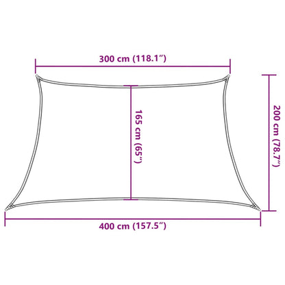 Zonnezeil 160 g/m² trapezium 3/4x2 m HDPE lichtgrijs