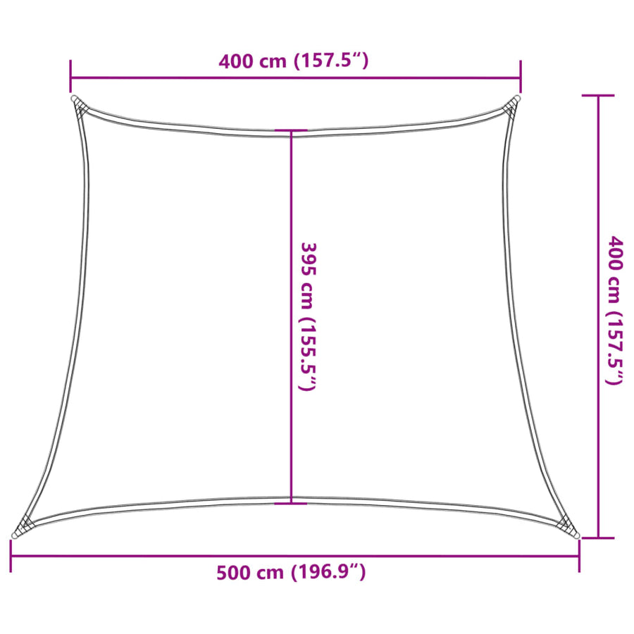 Zonnezeil trapezium 160 g/m² 4/5x4 m HDPE lichtgrijs