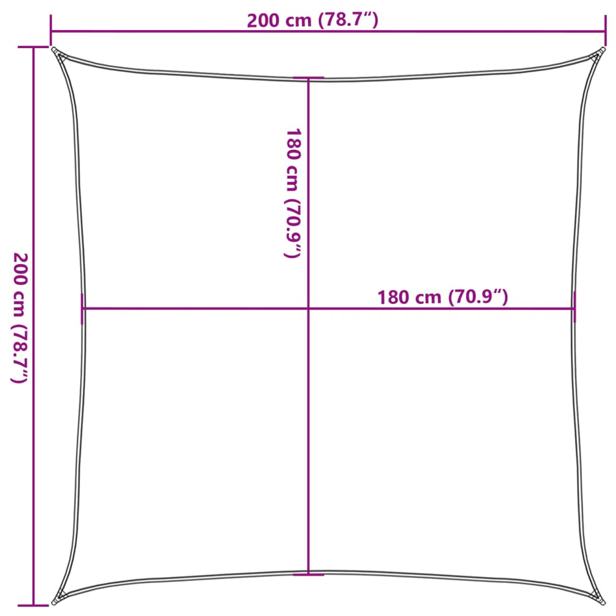 Zonnezeil 160 G/M² Vierkant Hdpe Kleurig 2 x 2 m