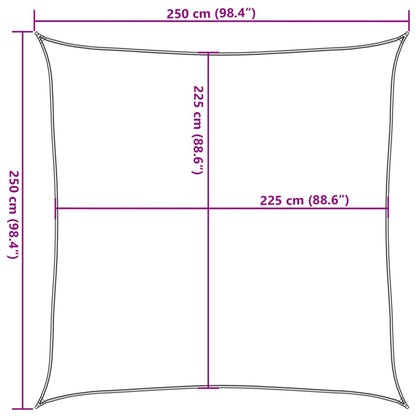 Zonnezeil 160 g/m² vierkant 2,5x2,5 m HDPE zandkleurig