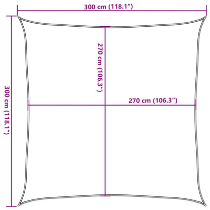 Zonnezeil 160 g/m² vierkant 3x3 m HDPE zandkleurig