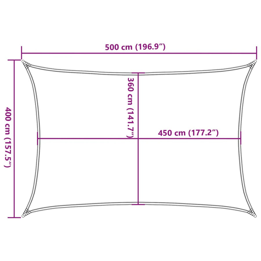 Zonnezeil 160 G/M² Rechthoekig Hdpe Kleurig Zand 4 x 5 m