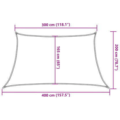 Zonnezeil 160 G/M² Trapezium Hdpe Lichtgrijs 3/4 x 2 m Zand
