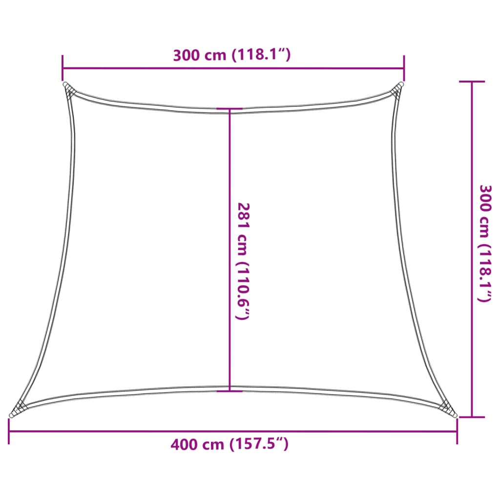 Zonnezeil 160 G/M² Trapezium Hdpe Lichtgrijs 3/4 x 3 m Zand
