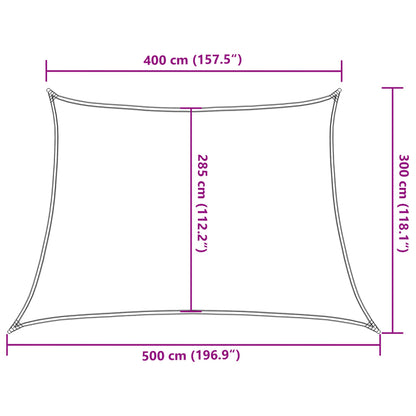 Zonnezeil Trapezium 160 G/M² Hdpe Lichtgrijs 4/5 x 3 m Zand