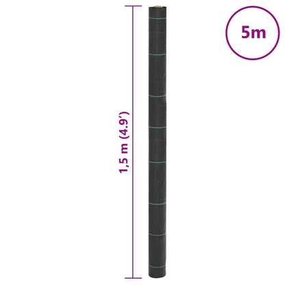 Worteldoek 1,5x5 m polypropeen zwart