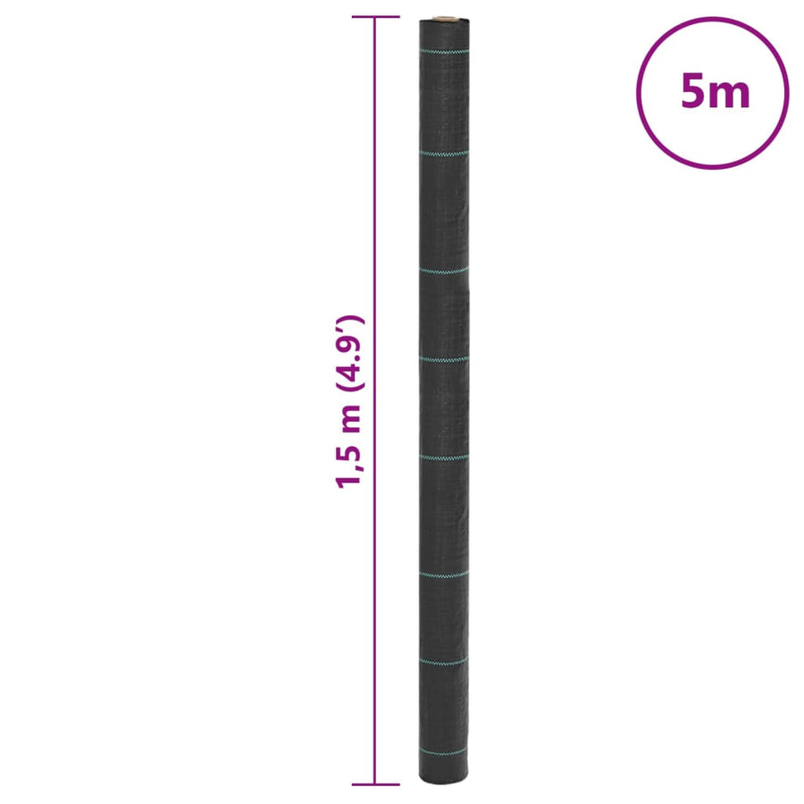 Worteldoek 1,5x5 m polypropeen zwart