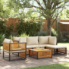 6-piece Lounge Set with Cushions Solid Acacia Wood